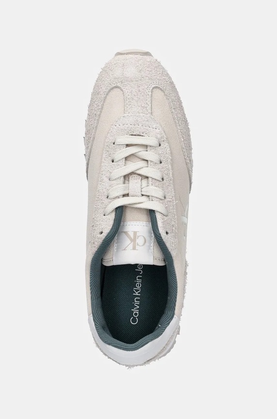 Semišové tenisky Calvin Klein Jeans RUNNER LACEUP ML SUEDE béžová YW0YW01574