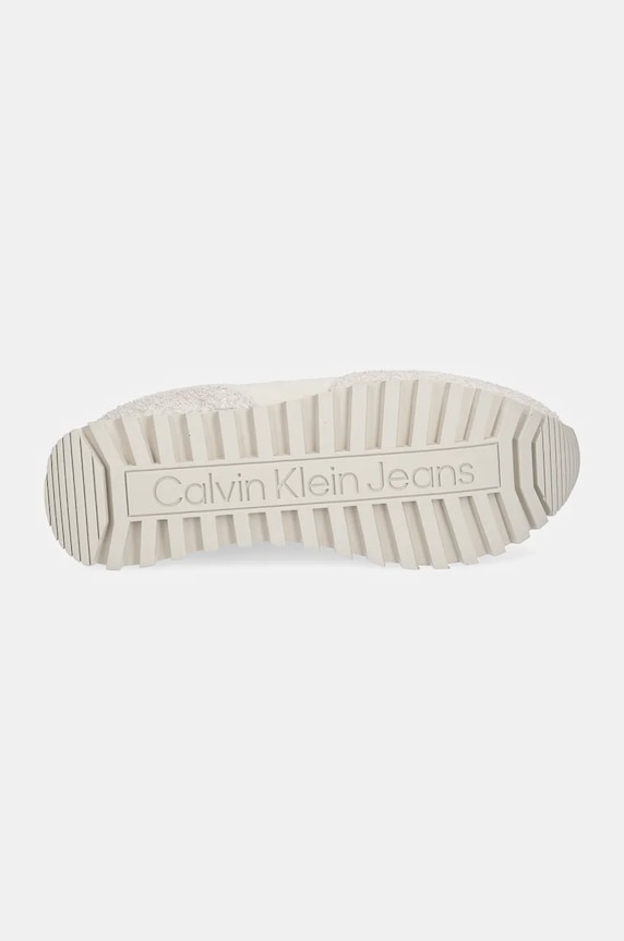 Semišové tenisky Calvin Klein Jeans RUNNER LACEUP ML SUEDE YW0YW01574 béžová