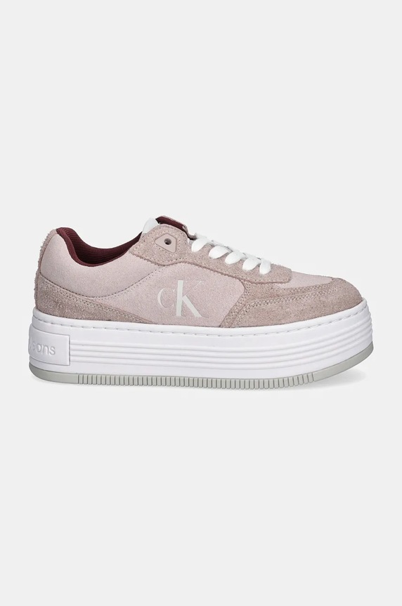 Semišové tenisky Calvin Klein Jeans BOLD PLATF LACEUP LOW MG SUEDE YW0YW01575 ružová NC24