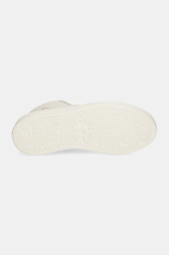 Semišové tenisky Calvin Klein Jeans VULC FLATFORM LACEUP MID MG S YW0YW01584 béžová