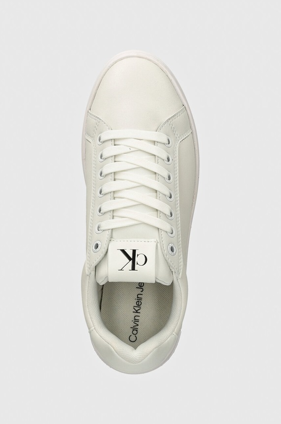 Kožené sneakers boty Calvin Klein Jeans BOLD PLATF LOW OH MG LTH bílá YW0YW01589