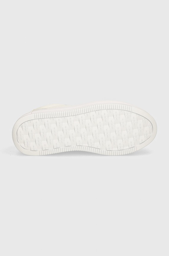 Kožené sneakers boty Calvin Klein Jeans BOLD PLATF LOW OH MG LTH YW0YW01589 bílá