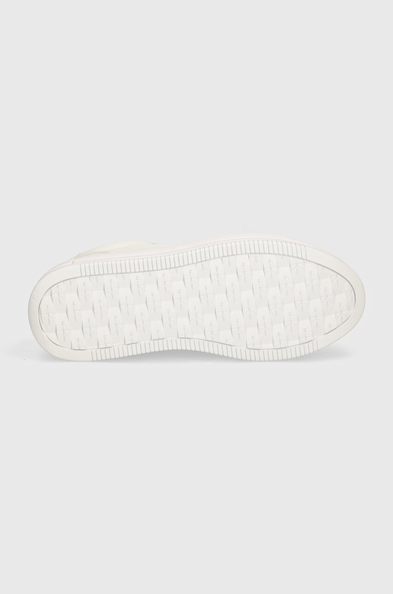 Kožené sneakers boty Calvin Klein Jeans BOLD PLATF LOW OH MG LTH YW0YW01589 bílá