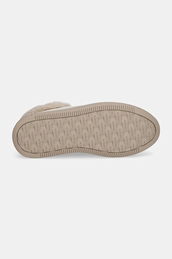 Calvin Klein Jeans ghete de piele BOLD PLATF LOW LACEUP MG LTH YW0YW01590 bej