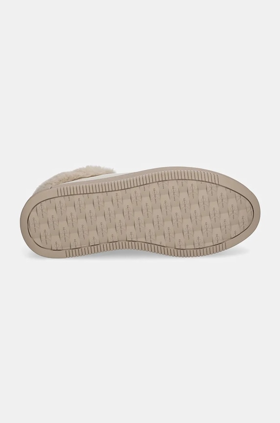 Calvin Klein Jeans ghete de piele BOLD PLATF LOW LACEUP MG LTH YW0YW01590 bej