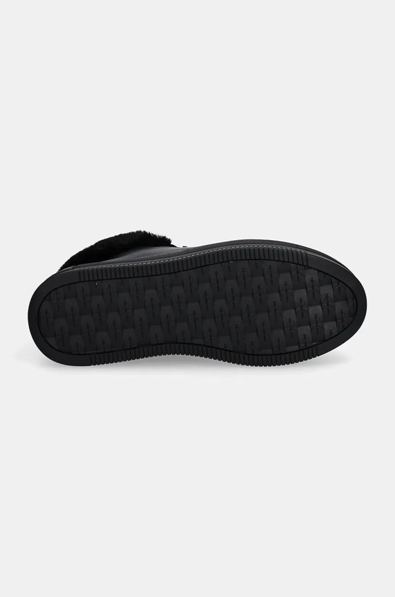 Kožené boty Calvin Klein Jeans BOLD PLATF LOW LACEUP MG LTH YW0YW01590 černá