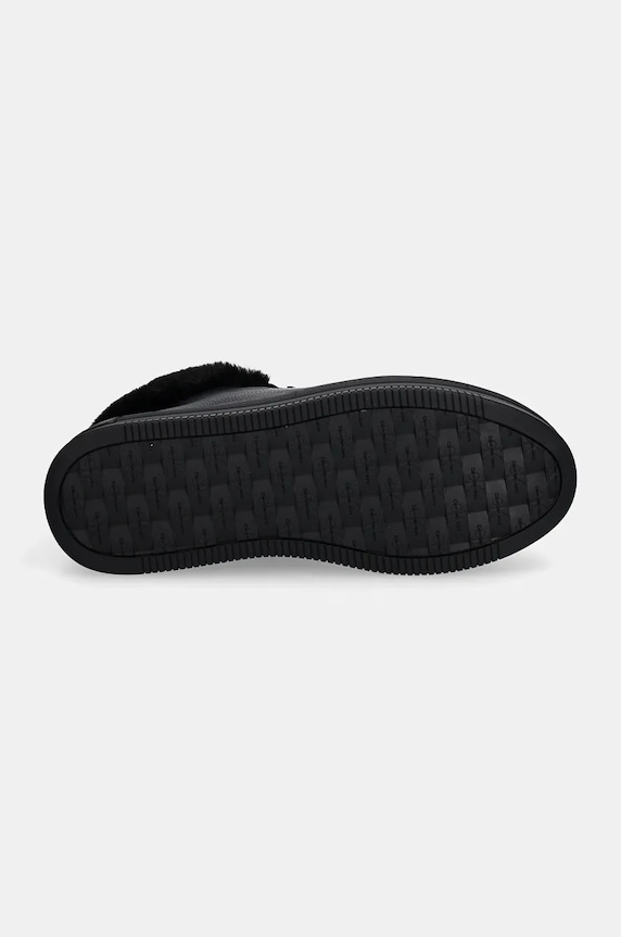 Kožené boty Calvin Klein Jeans BOLD PLATF LOW LACEUP MG LTH YW0YW01590 černá