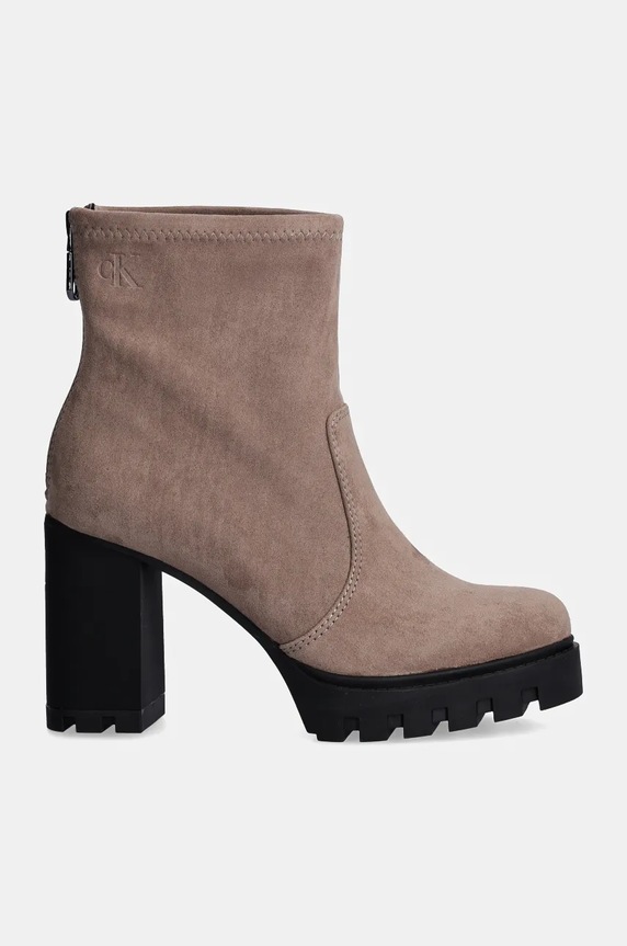 Členkové topánky Calvin Klein Jeans HEEL PLATFORM ZIP BOOT SS YW0YW01601 hnedá NC24