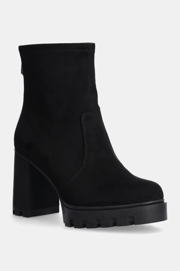 Členkové topánky Calvin Klein Jeans HEEL PLATFORM ZIP BOOT SS textilný čierna YW0YW01601