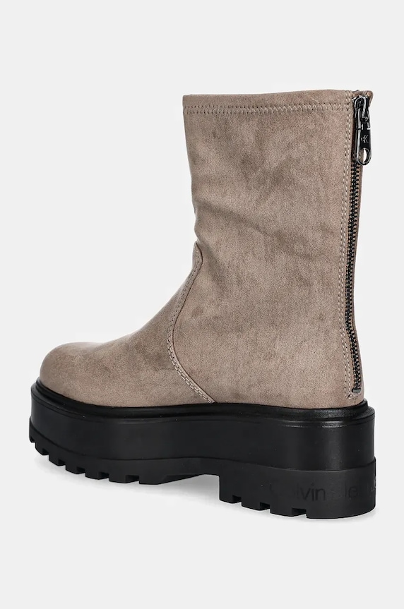 Încălțăminte Calvin Klein Jeans botine FLATFORM ZIP MG SS YW0YW01602 bej