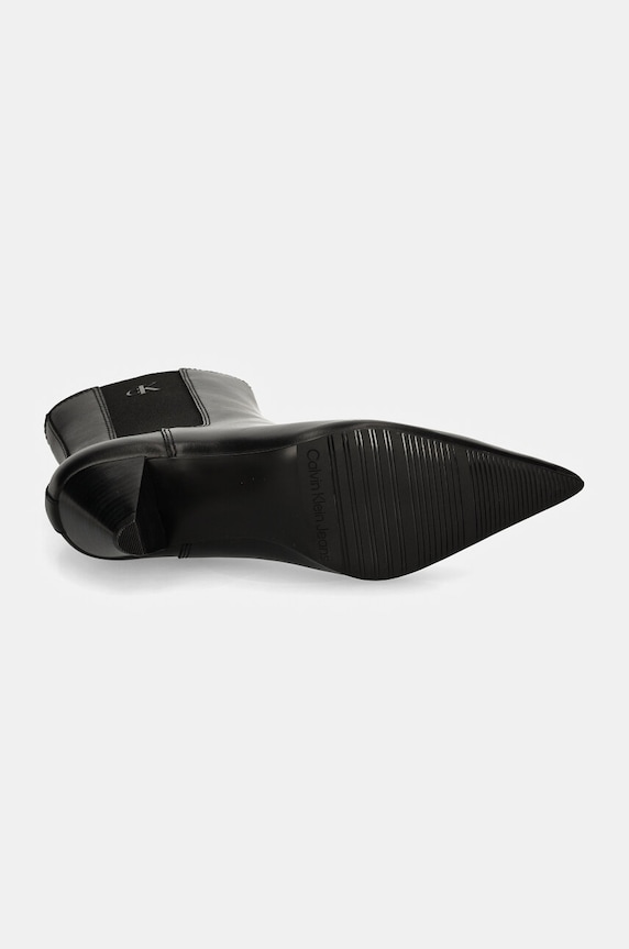 Кожени боти челси Calvin Klein Jeans 55 MM CONE HEEL BOOT MG LTH YW0YW01676 черен