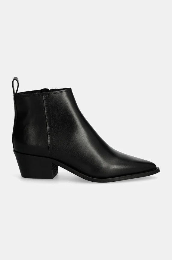 Kožené kotníkové boty Calvin Klein Jeans COWBOY BOOT MG LTH YW0YW01678 černá AW24