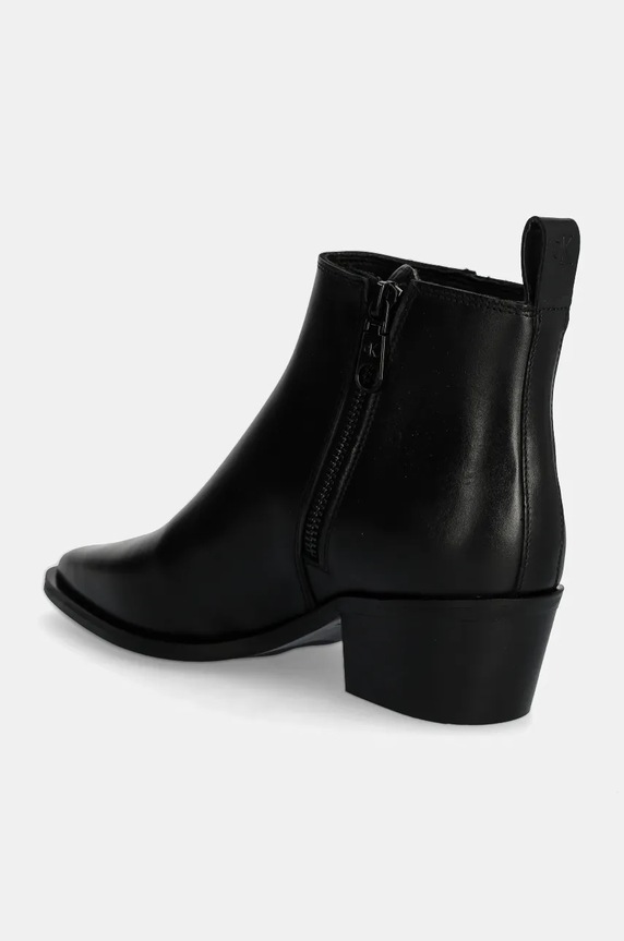 Boty Kožené kotníkové boty Calvin Klein Jeans COWBOY BOOT MG LTH YW0YW01678 černá