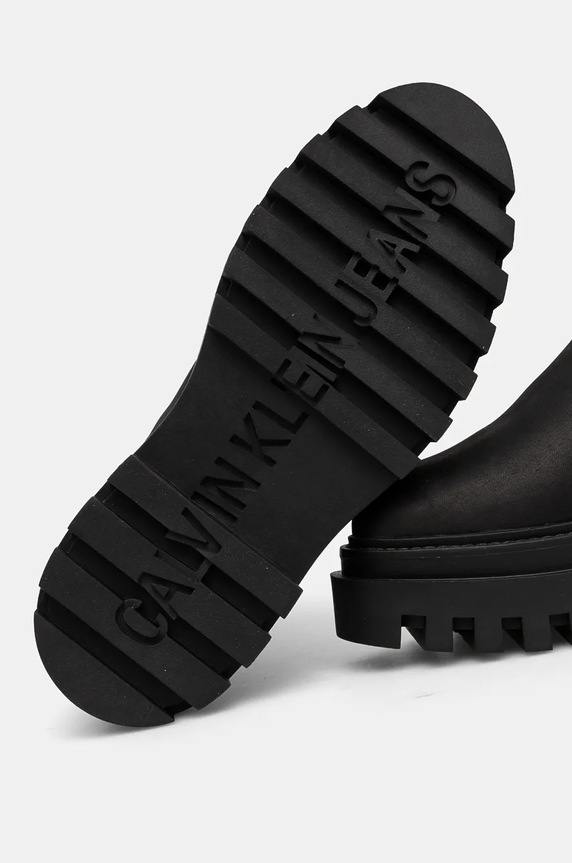 Gležnjače od nubuk kože Calvin Klein Jeans FLATFORM CHELSEA BOOT MG NB crna YW0YW01684