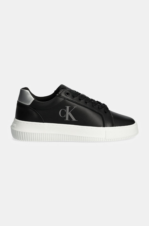 Kožené sneakers boty Calvin Klein Jeans CHUNKY CUPSOLE LACEUP LTH YW0YW01687 černá AW24