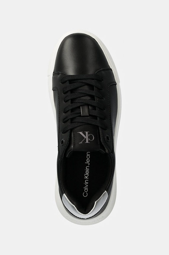 Kožené sneakers boty Calvin Klein Jeans CHUNKY CUPSOLE LACEUP LTH černá YW0YW01687