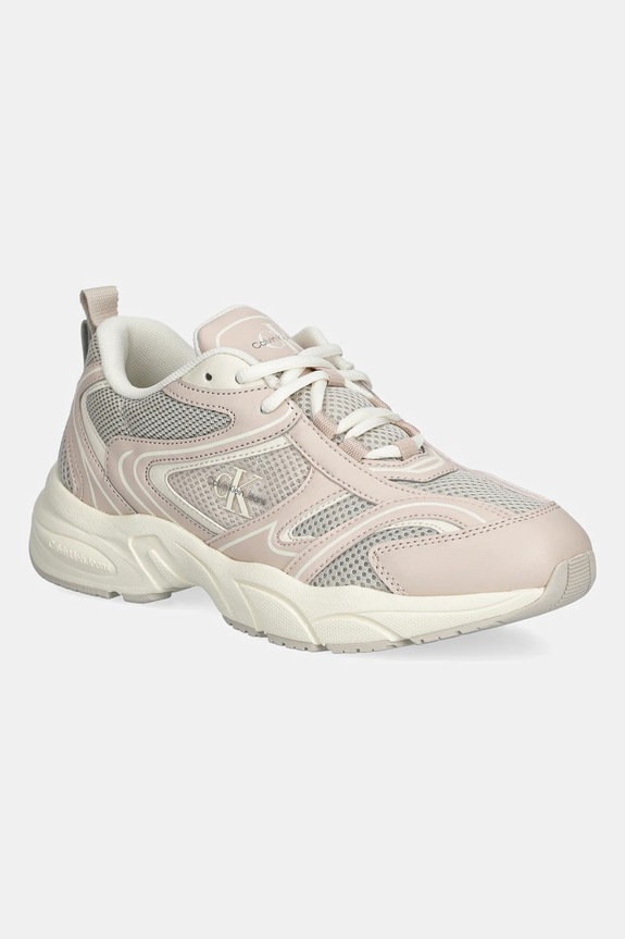 Sneakers boty Calvin Klein Jeans RETRO TENNIS MESH ML béžová YW0YW01807