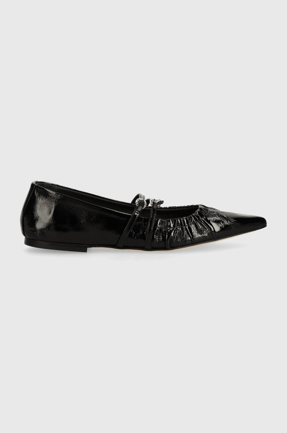 MSGM baleriny skórzane 3741MDS420.848.99 czarny AW24