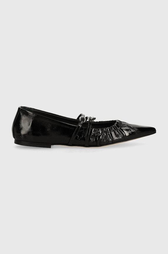 MSGM baleriny skórzane 3741MDS420.848.99 czarny AW24