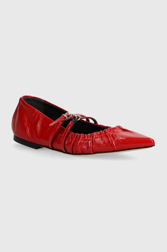 MSGM balerini de piele rosu 3741MDS420.848.18