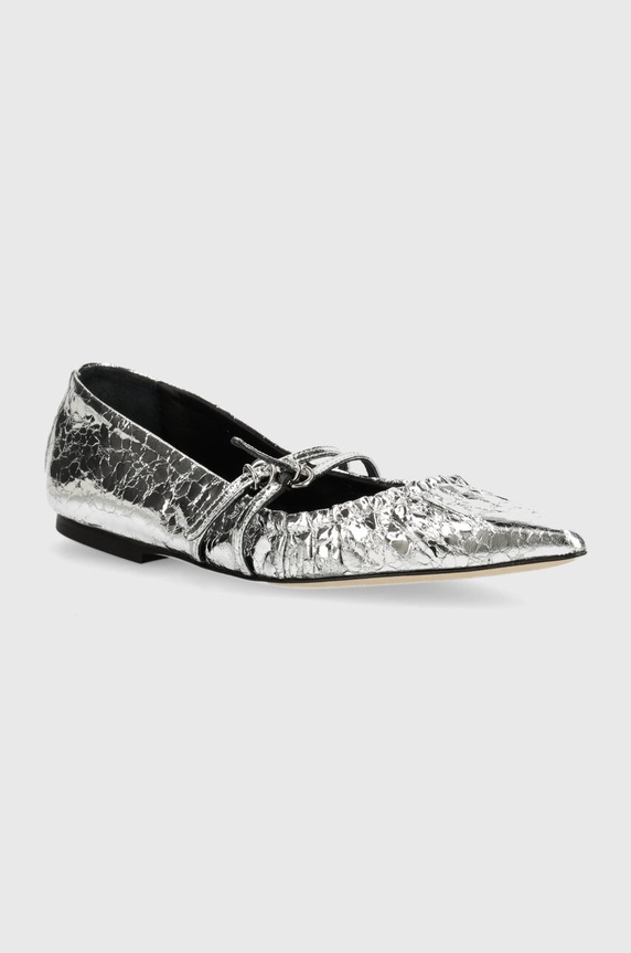 Δερμάτινες μπαλαρίνες MSGM ασημί 3741MDS420.905.90