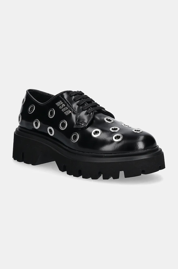 Kožené polobotky MSGM přírodní kůže černá 3741MDS154.519.99