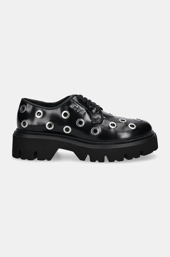 Kožené polobotky MSGM 3741MDS154.519.99 černá AW24