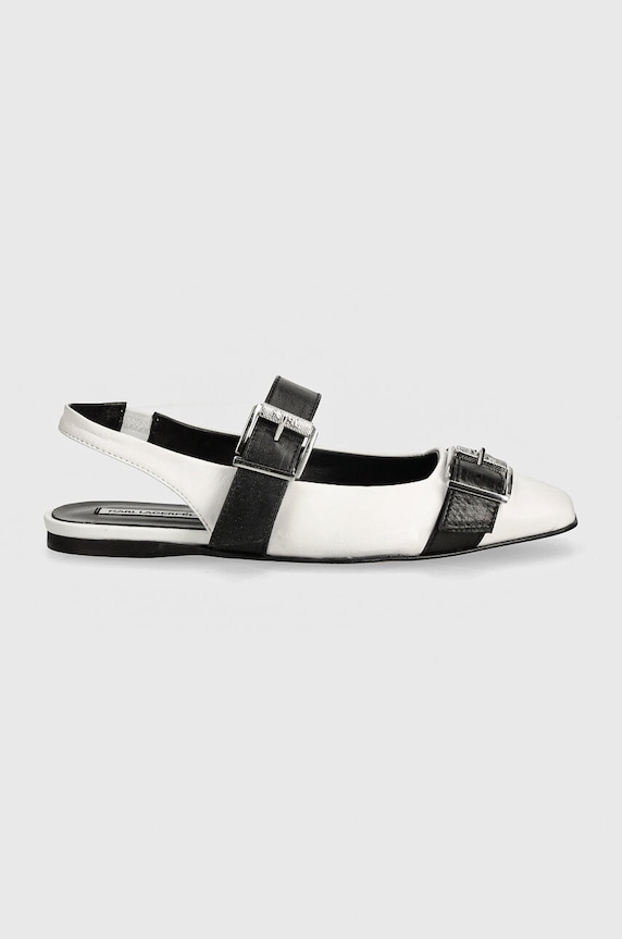 Karl Lagerfeld bőr balerina cipő KONNIE KL40186.010 fehér AW24