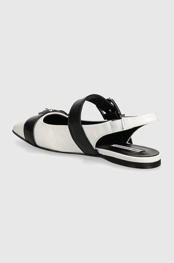 Cipők Karl Lagerfeld bőr balerina cipő KONNIE KL40186.010 fehér