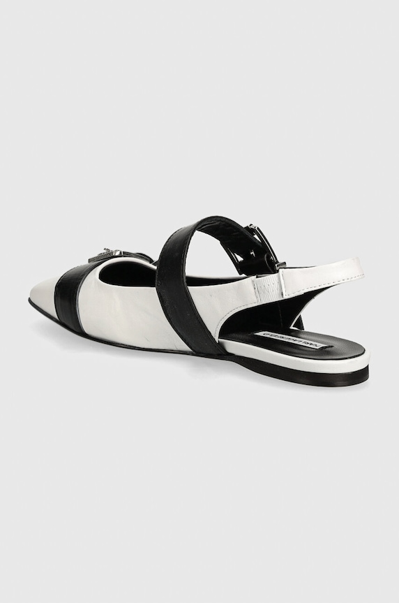 Cipők Karl Lagerfeld bőr balerina cipő KONNIE KL40186.010 fehér