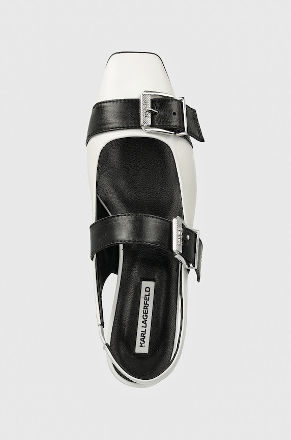 Karl Lagerfeld bőr balerina cipő KONNIE fehér KL40186.010