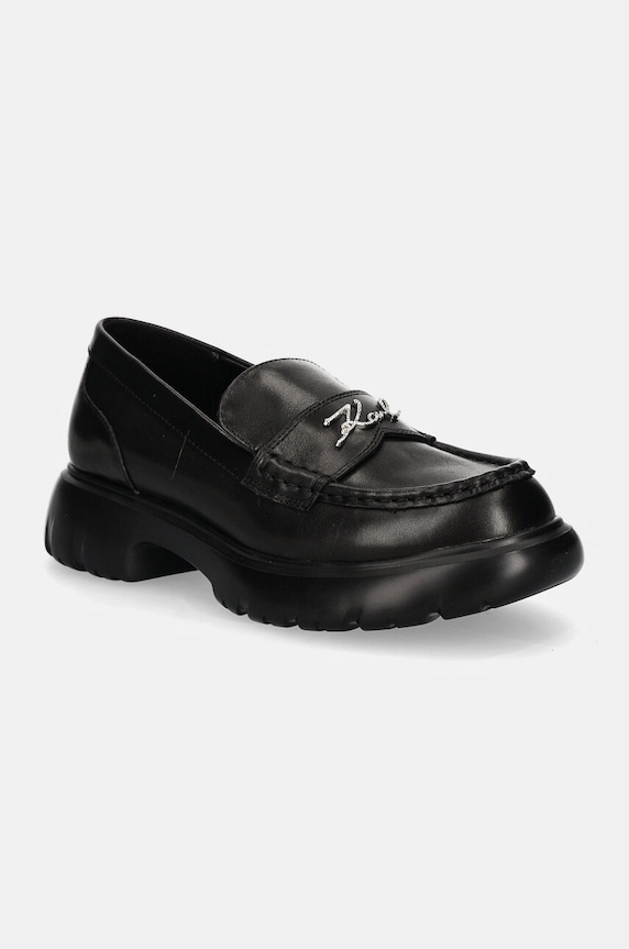 Kožené mokasíny Karl Lagerfeld PHOENIX přírodní kůže černá KL42111.00S