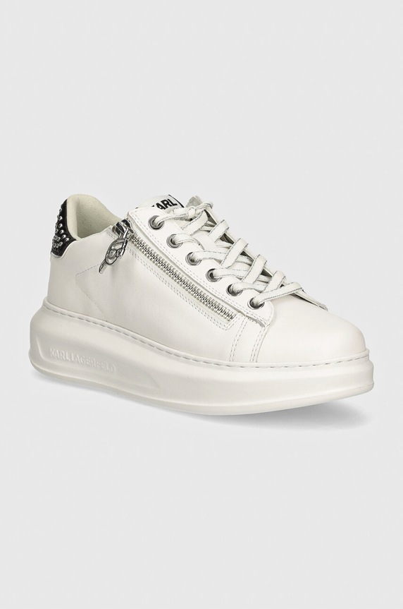 Karl Lagerfeld sneakersy skórzane KAPRI platforma biały KL62527.01S