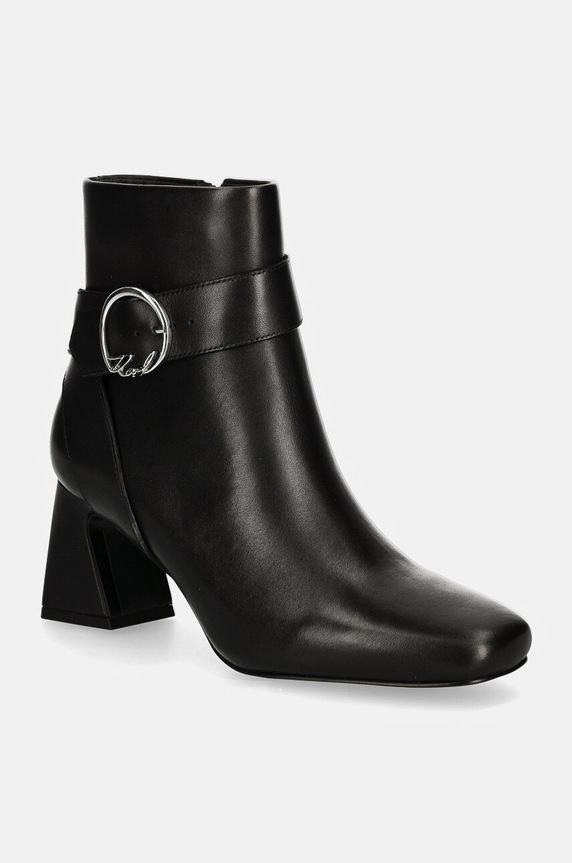 Kožené kotníkové boty Karl Lagerfeld BEATA nezateplené černá KL31444.000