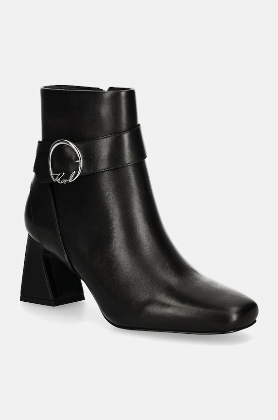 Kožené kotníkové boty Karl Lagerfeld BEATA nezateplené černá KL31444.000