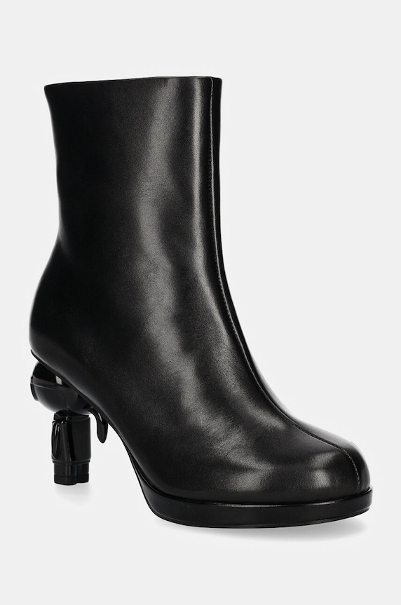 Kožené kotníkové boty Karl Lagerfeld IKON ISLAND nezateplené černá KL39064.000
