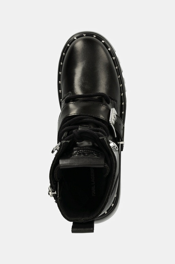 Karl Lagerfeld workery skórzane KOMBAT czarny KL45354.000