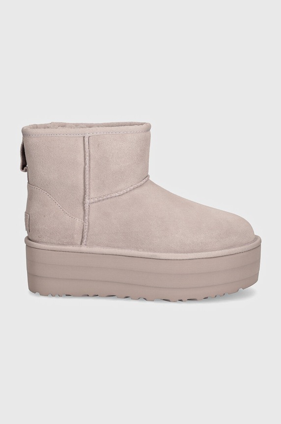 UGG śniegowce zamszowe Classic Mini Platform 1134991.PSK fioletowy AW24