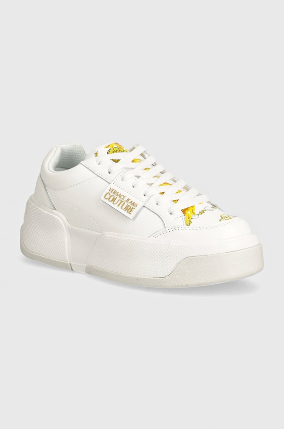 Kožené tenisky Versace Jeans Couture Ravewing platforma biela 77VA3ST2.ZP305.G03