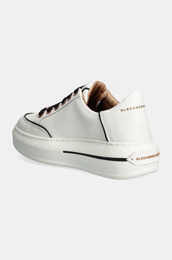 Obuwie Alexander Smith sneakersy skórzane Lancaster ASBALSW1948WBK biały