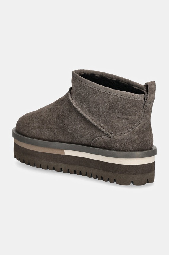 Obuwie Tommy Jeans śniegowce zamszowe TJW SUEDE FLATFORM BOOT WL EN0EN02599 szary