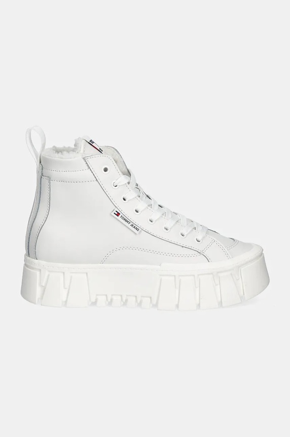 Tommy Jeans sneakersy skórzane TJW VULC FLATFORM MC WL EN0EN02609 biały NC24