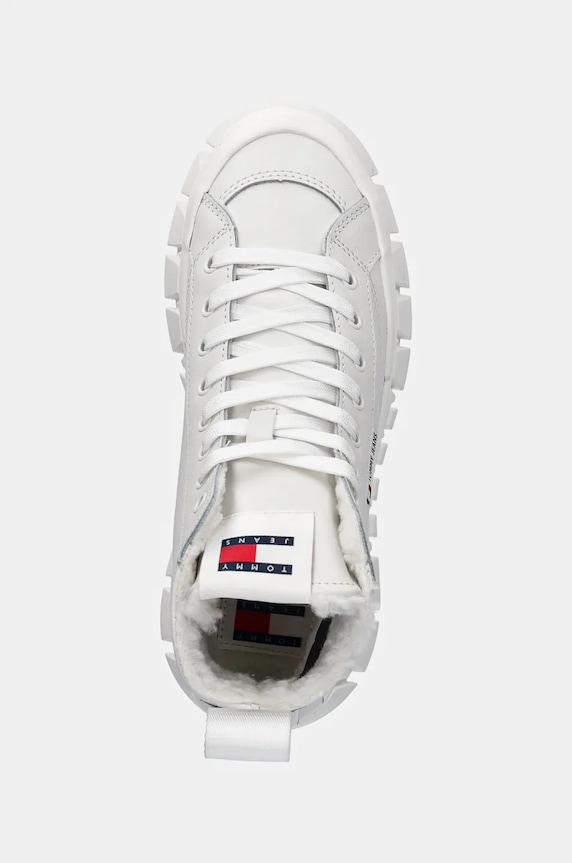 Tommy Jeans sneakersy skórzane TJW VULC FLATFORM MC WL biały EN0EN02609