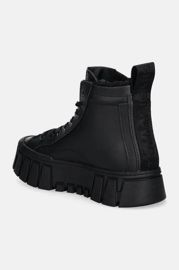 Încălțăminte Tommy Jeans sneakers din piele TJW VULC FLATFORM MC WL EN0EN02609 negru