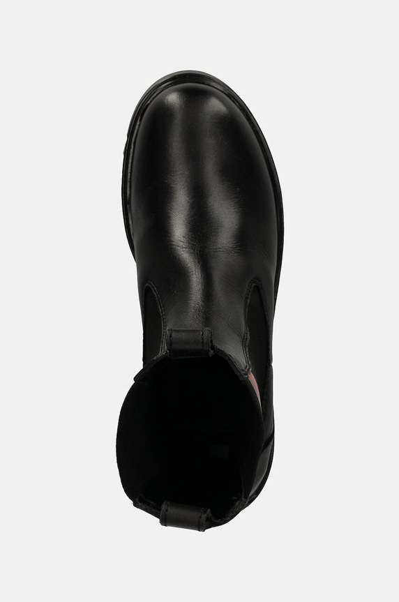 Kožené topánky chelsea Tommy Jeans TJW LONG CHELSEA BOOT čierna EN0EN02625