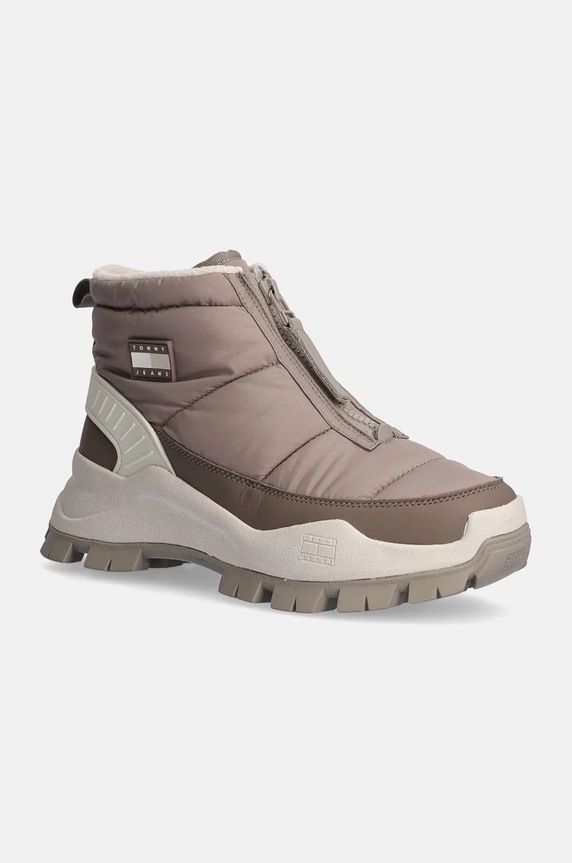 Апрески Tommy Jeans TJW HYBRID BOOT ZIP UP WL гладка кожа бежов EN0EN02641