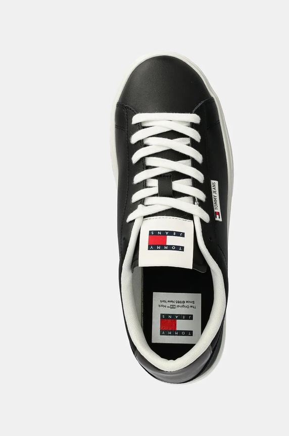 Tommy Jeans sneakersy skórzane TJW CUPSOLE SNEAKER METALLIC czarny EN0EN02686