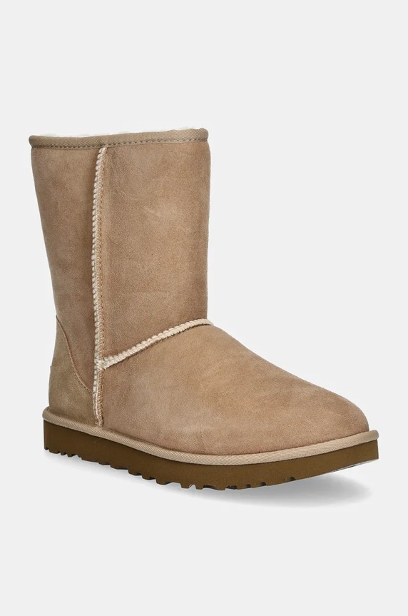 Велурени апрески UGG Classic Short II с изолация бежов 1016223.SAN
