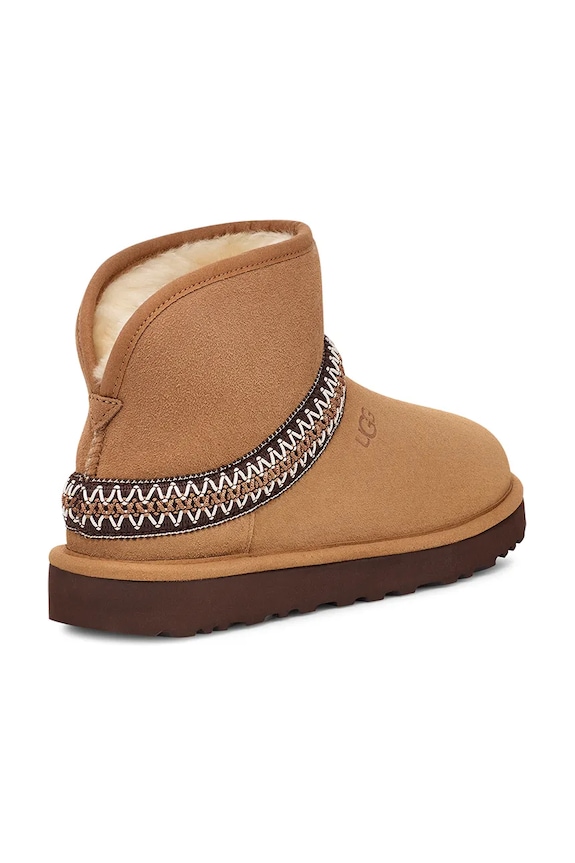 Semišové sněhule UGG Classic Mini Crescent hnědá 1158262.CHE