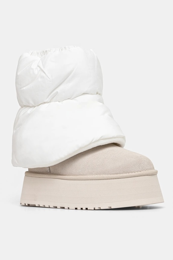 Čizme za snijeg UGG Classic Mini Dipper Puffer brušena koža bijela 1158275.WCRM